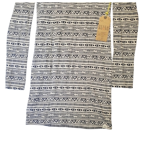 Billabong Tribal Fully Printed Dress Tan/Navy Size Medium NWT. - Picture 4 of 16